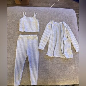 SHEIN Gray Pajama Set Minimalist Matching Sleepwear